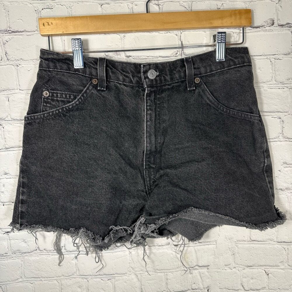 Levi’s 951 Orange Tab Women’s 8 Cut Off Jean Black Denim Shorts Relaxed Fit